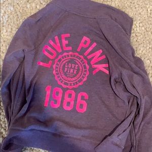 PINK ZIP UP SWEATER
